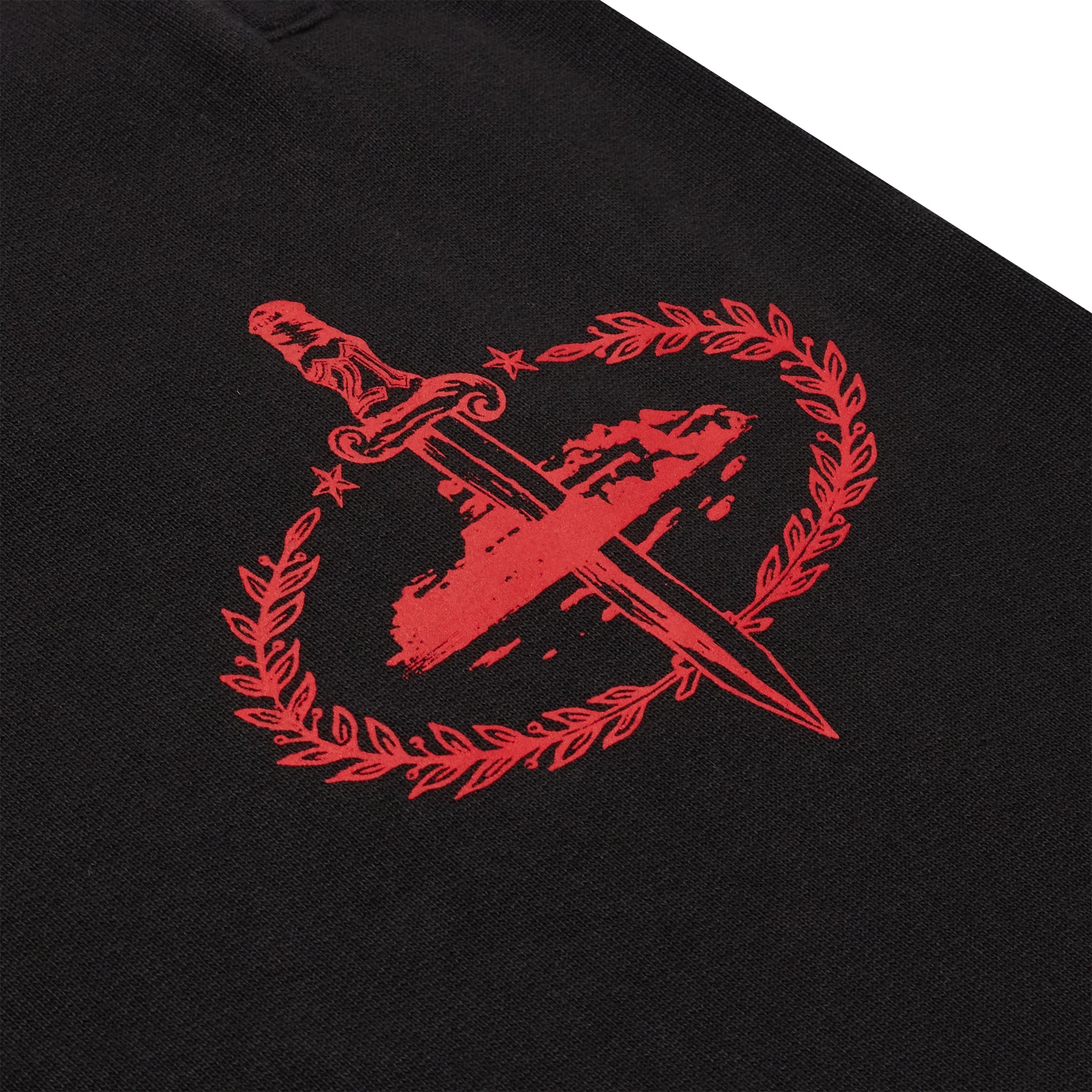 Logo view of Corteiz x Slaughter Gang 21 Savage Black Sweatpants